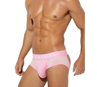 Arjen Kroos Men's Jockstrap Low Rise Mesh Jock Strap Athletic Supporter Sports Underwear Pink-XXL