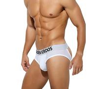 Arjen Kroos Men's Jockstrap Low Rise Mesh Jock Strap Athletic Supporter Sports Underwear White-XXL