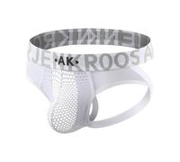 Arjen Kroos Men's Jockstrap Sexy Mesh Jock Strap Athletic Supporter Underwear Low Rise Briefs White-XL