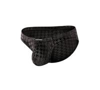 Arjen Kroos Men's Lace Sexy Underwear Mesh Bikini Briefs See-through Pouch Underpants Breathable Novelty Underwear Black,S