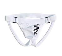 Arjen Kroos Men's Sexy Jock Strap Athletic Jockstrap Cotton Underwear Brief Low Rise G-Strings Thongs Buckle Supporter for Gym,White,L