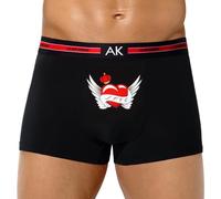 Arjen Kroos Men's Sexy Novelty Boxer Shorts with 3D Pouch Cotton Hipsters Trunks for Valentine's Day Gifts,Funny Couple Underwear,Black,S
