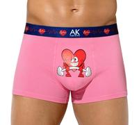 Arjen Kroos Men's Sexy Novelty Boxer Shorts with 3D Pouch Cotton Hipsters Trunks for Valentine's Day Gifts,Funny Couple Underwear,Pink,XXL