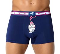 Arjen Kroos Men's Sexy Novelty Boxer Shorts with 3D Pouch Cotton Hipsters Trunks for Valentine's Day Gifts,Funny Couple Underwear,Blue-G,XL