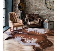 ARJINCUTE Faux Fur Cowhide Rug 5.6 x 7.3 ft, Cow Print Area Rug Cute Animal Printed Carpets for Bedroom Living Room Rustic Western Home Decor, No Shedding and Easy to Clean