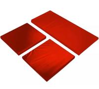 ARK 3PC Outdoor Garden Rattan Cushions Comfy Seat Pads with Removable Cover | Water-Repellent, Durable [ Single Sofa 104 x 52 x 5 cm | 2 Chairs 52 x 52 x 5 cm (RED, 3PC 1x sofs, 2x chair)