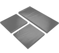 ARK 3PC Outdoor Garden Rattan Cushions Comfy Seat Pads with Removable Cover | Water-Repellent, Durable [ Single Sofa 104 x 52 x 5 cm | 2 Chairs 52 x 52 x 5 cm (GREY, 3PC 1x sofs, 2x chair)