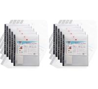 ARK A4 Polypropylene Popper Wallet with Press Stud - Clear [PK-5] (Portrait - 36868) (Pack of 2)
