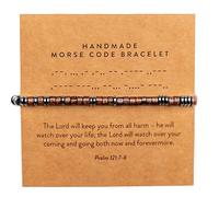 ARK & BAY Christian Morse Code Bracelet | Handmade Adjustable Custom Bible Verse Bracelets For Women & Men | Religious Faith Scripture | Catholic Beaded Jewelry Gift For Encouragement, Inspirational