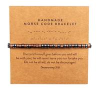 ARK & BAY Christian Morse Code Bracelet | Handmade Adjustable Custom Bible Verse Bracelets For Women & Men | Religious Faith Scripture | Catholic Beaded Jewelry Gift For Encouragement, Inspirational