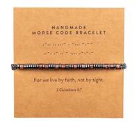 ARK & BAY Christian Morse Code Bracelet | Handmade Adjustable Custom Bible Verse Bracelets For Women & Men | Religious Faith Scripture | Catholic Beaded Jewelry Gift For Encouragement, Inspirational