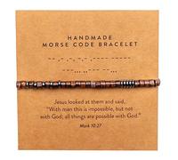 ARK & BAY Christian Morse Code Bracelet | Handmade Adjustable Custom Bible Verse Bracelets For Women & Men | Religious Faith Scripture | Catholic Beaded Jewelry Gift For Encouragement, Inspirational