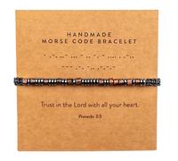 ARK & BAY Christian Morse Code Bracelet | Handmade Adjustable Custom Bible Verse Bracelets For Women & Men | Religious Faith Scripture | Catholic Beaded Jewelry Gift For Encouragement, Inspirational
