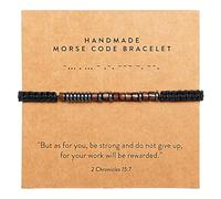 ARK & BAY Christian Morse Code Bracelet | Handmade Adjustable Custom Bible Verse Bracelets For Women & Men | Religious Faith Scripture | Catholic Beaded Jewelry Gift For Encouragement, Inspirational