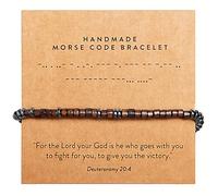 ARK & BAY Christian Morse Code Bracelet | Handmade Adjustable Custom Bible Verse Bracelets For Women & Men | Religious Faith Scripture | Catholic Beaded Jewelry Gift For Encouragement, Inspirational