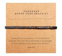 ARK & BAY Christian Morse Code Bracelet | Handmade Adjustable Custom Bible Verse Bracelets For Women & Men | Religious Faith Scripture | Catholic Beaded Jewelry Gift For Encouragement, Inspirational