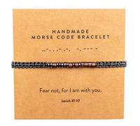 ARK & BAY Christian Morse Code Bracelet | Handmade Adjustable Custom Bible Verse Bracelets For Women & Men | Religious Faith Scripture | Catholic Beaded Jewelry Gift For Encouragement, Inspirational