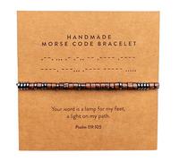ARK & BAY Christian Morse Code Bracelet | Handmade Adjustable Custom Bible Verse Bracelets For Women & Men | Religious Faith Scripture | Catholic Beaded Jewelry Gift For Encouragement, Inspirational