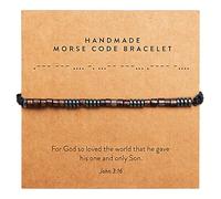 ARK & BAY Christian Morse Code Bracelet | Handmade Adjustable Custom Bible Verse Bracelets For Women & Men | Religious Faith Scripture | Catholic Beaded Jewelry Gift For Encouragement, Inspirational