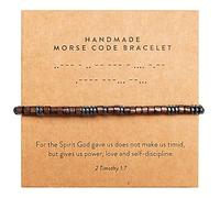 ARK & BAY Christian Morse Code Bracelet | Handmade Adjustable Custom Bible Verse Bracelets For Women & Men | Religious Faith Scripture | Catholic Beaded Jewelry Gift For Encouragement, Inspirational
