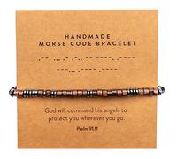 ARK & BAY Christian Morse Code Bracelet | Handmade Adjustable Custom Bible Verse Bracelets For Women & Men | Religious Faith Scripture | Catholic Beaded Jewelry Gift For Encouragement, Inspirational