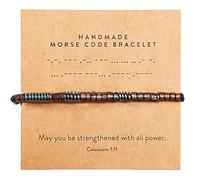 ARK & BAY Christian Morse Code Bracelet | Handmade Adjustable Custom Bible Verse Bracelets For Women & Men | Religious Faith Scripture | Catholic Beaded Jewelry Gift For Encouragement, Inspirational