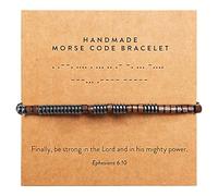 ARK & BAY Christian Morse Code Bracelet | Handmade Adjustable Custom Bible Verse Bracelets For Women & Men | Religious Faith Scripture | Catholic Beaded Jewelry Gift For Encouragement, Inspirational
