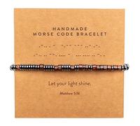 ARK & BAY Christian Morse Code Bracelet | Handmade Adjustable Custom Bible Verse Bracelets For Women & Men | Religious Faith Scripture | Catholic Beaded Jewelry Gift For Encouragement, Inspirational