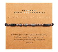 ARK & BAY Christian Morse Code Bracelet | Handmade Adjustable Custom Bible Verse Bracelets For Women & Men | Religious Faith Scripture | Catholic Beaded Jewelry Gift For Encouragement, Inspirational