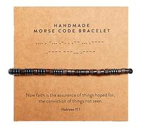 ARK & BAY Christian Morse Code Bracelet | Handmade Adjustable Custom Bible Verse Bracelets For Women & Men | Religious Faith Scripture | Catholic Beaded Jewelry Gift For Encouragement, Inspirational