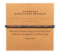 ARK & BAY Christian Morse Code Bracelet | Handmade Adjustable Custom Bible Verse Bracelets For Women & Men | Religious Faith Scripture | Catholic Beaded Jewelry Gift For Encouragement, Inspirational