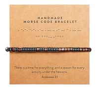 ARK & BAY Christian Morse Code Bracelet | Handmade Adjustable Custom Bible Verse Bracelets For Women & Men | Religious Faith Scripture | Catholic Beaded Jewelry Gift For Encouragement, Inspirational