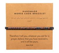 ARK & BAY Christian Morse Code Bracelet | Handmade Adjustable Custom Bible Verse Bracelets For Women & Men | Religious Faith Scripture | Catholic Beaded Jewelry Gift For Encouragement, Inspirational