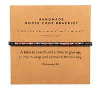 ARK & BAY Christian Morse Code Bracelet | Handmade Adjustable Custom Bible Verse Bracelets For Women & Men | Religious Faith Scripture | Catholic Beaded Jewelry Gift For Encouragement, Inspirational