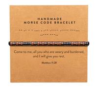 ARK & BAY Christian Morse Code Bracelet | Handmade Adjustable Custom Bible Verse Bracelets For Women & Men | Religious Faith Scripture | Catholic Beaded Jewelry Gift For Encouragement, Inspirational