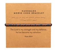 ARK & BAY Christian Morse Code Bracelet | Handmade Adjustable Custom Bible Verse Bracelets For Women & Men | Religious Faith Scripture | Catholic Beaded Jewelry Gift For Encouragement, Inspirational