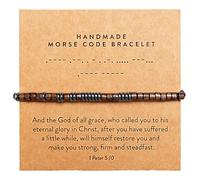 ARK & BAY Christian Morse Code Bracelet | Handmade Adjustable Custom Bible Verse Bracelets For Women & Men | Religious Faith Scripture | Catholic Beaded Jewelry Gift For Encouragement, Inspirational