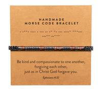 ARK & BAY Christian Morse Code Bracelet | Handmade Adjustable Custom Bible Verse Bracelets For Women & Men | Religious Faith Scripture | Catholic Beaded Jewelry Gift For Encouragement, Inspirational