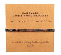 ARK & BAY Christian Morse Code Bracelet | Handmade Adjustable Custom Bible Verse Bracelets For Women & Men | Religious Faith Scripture | Catholic Beaded Jewelry Gift For Encouragement, Inspirational
