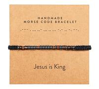 ARK & BAY Christian Morse Code Bracelet | Handmade Adjustable Custom Bible Verse Bracelets For Women & Men | Religious Faith Scripture | Catholic Beaded Jewelry Gift For Encouragement, Inspirational
