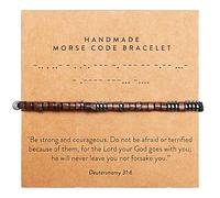 ARK & BAY Christian Morse Code Bracelet | Handmade Adjustable Custom Bible Verse Bracelets For Women & Men | Religious Faith Scripture | Catholic Beaded Jewelry Gift For Encouragement, Inspirational