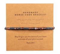 ARK & BAY Christian Morse Code Bracelet | Handmade Adjustable Custom Bible Verse Bracelets For Women & Men | Religious Faith Scripture | Catholic Beaded Jewelry Gift For Encouragement, Inspirational