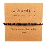 ARK & BAY Christian Morse Code Bracelet | Handmade Adjustable Custom Bible Verse Bracelets For Women & Men | Religious Faith Scripture | Catholic Beaded Jewelry Gift For Encouragement, Inspirational