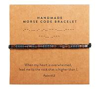 ARK & BAY Christian Morse Code Bracelet | Handmade Adjustable Custom Bible Verse Bracelets For Women & Men | Religious Faith Scripture | Catholic Beaded Jewelry Gift For Encouragement, Inspirational