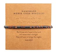 ARK & BAY Christian Morse Code Bracelet | Handmade Adjustable Custom Bible Verse Bracelets For Women & Men | Religious Faith Scripture | Catholic Beaded Jewelry Gift For Encouragement, Inspirational
