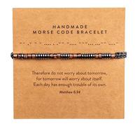 ARK & BAY Christian Morse Code Bracelet | Handmade Adjustable Custom Bible Verse Bracelets For Women & Men | Religious Faith Scripture | Catholic Beaded Jewelry Gift For Encouragement, Inspirational