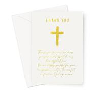 ARK & BAY Christian Thank You Greeting Card with Cross and Scripture | Bible Verse Religious Card Giving Thanks and Appreciation For Men and Women of Faith (Gold Foil Thank You Difficult Time)