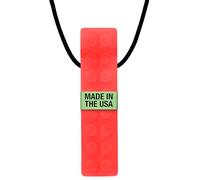 ARK Brick Stick Textured Chew Necklace, XXT, Very Firm, Translucent Red