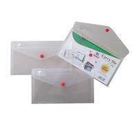ARK Carry file DL Popper Wallet File with Press Stud - Clear (Pack of 5) - 33515