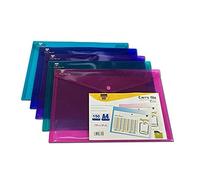 ARK Carry File Popper Wallet File with Press Stud Closure [Pack of 5] (Electra Assorted, A4)